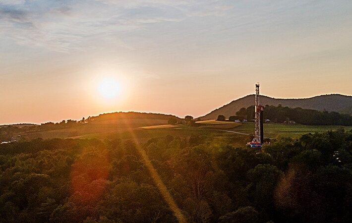 sunset over landscape