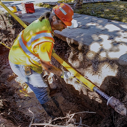 utility worker in the field